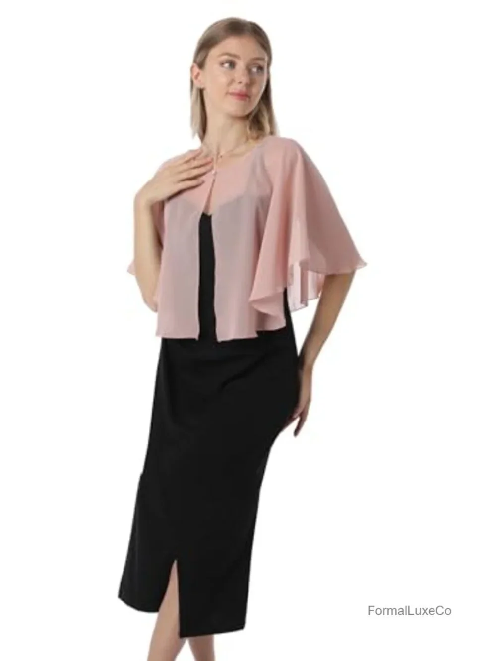 Chiffon Capelet Soft Shawls Wraps for Evening Dress Wedding Cape 1920s
